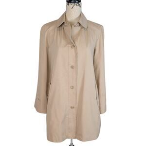 Vintage London Fog Beige Raincoat Trench Jacket Lined 1980s